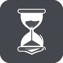 ui art icon of a an hourglass atop a shield, clean cel shaded vector art by lois van baarle