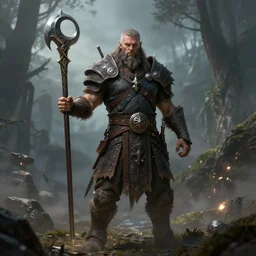 a mix between a barbarian and a warlock, male