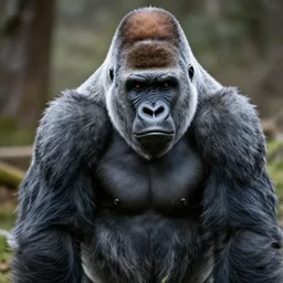 a werewolf - silverback gorilla - hybrid, animal photography
