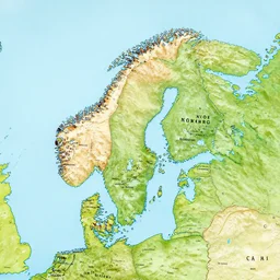 the map of the norwegian empire photo - realistic
