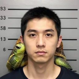 turtle headed human, mugshot