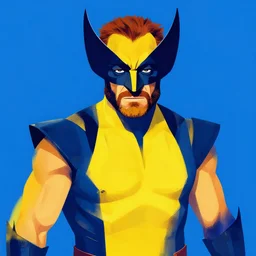 danny devito as wolverine, 1 9 8 0 s movie poster, blue, maize, vibrant art, minimalist, trending on artstation