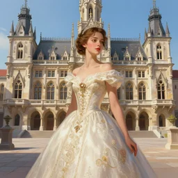 mayors beautiful daughter, elegant dress, town hall, intricate, highly detailed, digital painting, artstation, concept art, smooth, sharp focus, illustration, Unreal Engine 5, 8K, art by artgerm and greg rutkowski and alphonse mucha, by Jesper Ejsing