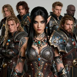 sakimi chan, legendary warrior, heroic fighter, world of warcraft, diablo, tattoos, decorative ornaments, battle armor, by carl spitzweg, ismail inceoglu, vdragan bibin, hans thoma, greg rutkowski, alexandros pyromallis, perfect face, sharply focused, sharply detailed, centered, rule of thirds, realistic shading