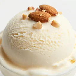 italian ice cream, photograph, vanilla on blood flavor, almond nut on top, extreme close up, advertising shot, 1. 2 tamron 9 0 mm f 2. 8, trending on flickr, pinterest