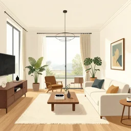 interior design illustration by bruno mangyoku