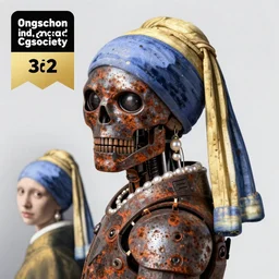 face shot of rusty terminator, pearl earring by johannes vermeer 3 2 k trending on artstation artstation portrait artstation hd cgsociety contest winner award winning