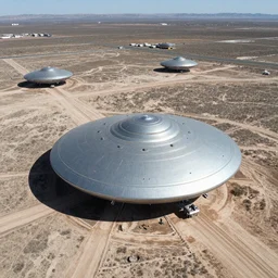 aerial footage of ufos on the ground at Area 51