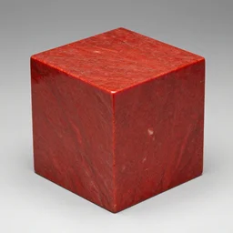 a large cube made of red brachiated jasper n 6