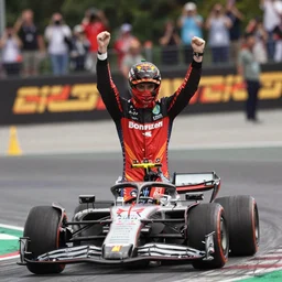 charles leclerc winning the monza grand prix. dslr, raw file, 4 k