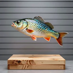 fish mugshot of 5 0 board feet in the air, artwork by grand larceny