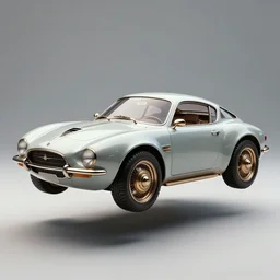a retro futuristic floating car concept, steampunk, studio lighting, award - winning car magazine photography
