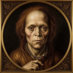 jennifer lawrence as gollum, elegant portrait by sandro botticelli, detailed, symmetrical, intricate