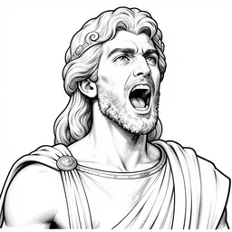 ancient greek man screaming coloring pages