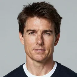 sharply defined portrait of tom cruise facing the camera, highly detailed by peter mohrbacher, hajime sorayama,
