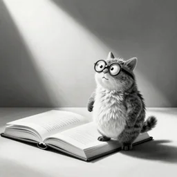 a funny situation, book illustration, black and white