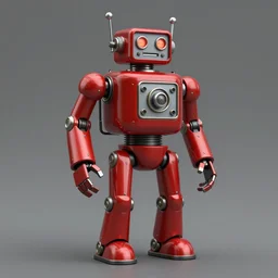 adventurer ( ( ( ( ( 1 9 5 0 s retro future robot android explorer knomes. muted colors. ) ) ) ) ) by jean baptiste monge!!!!!!!!!!!!!!!!!!!!!!!!! chrome red