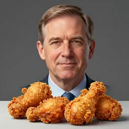 bill barr fried chicken hybrid, bill barr anthropomorphic transformation, realistic face, greg rutkowski, artgerm, digital art,