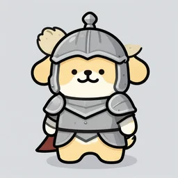 a cute dog knight, small, cartoon character