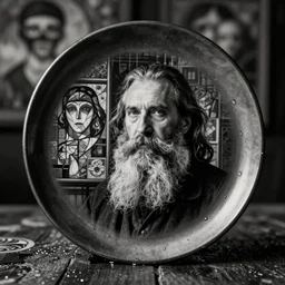 wet plate photography, ent karl urban long beard, beksinski, mucha