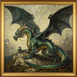 a rj palmer painting of a dragon