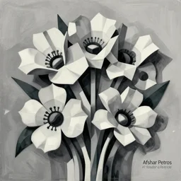head of flowers by Afshar Petros, cubism