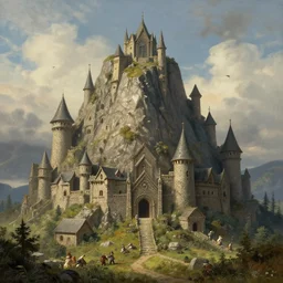 the dwarven mountainhome | fantasy | dwarven fortress | Caspar David Friedrich |