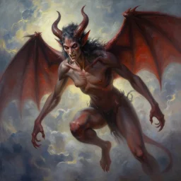 gentle demon, painting, good against evil, highly detailed, digital painting, smooth, beautiful angle, weak demon, sharp focus, illusion, ultra - realistic, demon against angle, heaven against hell, 8 k, strong and powerful confident angle artgerm, greg rutkowski and alphonse mucha