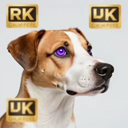 a dog with a purple eye, 4k, winning awards, HD