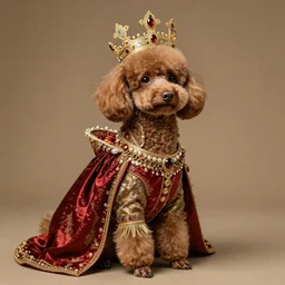 a poodle dressed as an italian queen, italo - byzantine, 1 0 0 0 ce
