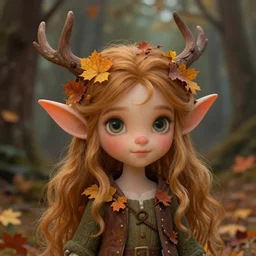 cute autumnal changeling, d & d, fantasy, portrait, highly detailed, digital painting, trending on artstation, concept art, sharp focus, illustration, art by artgerm and greg rutkowski and magali villeneuve