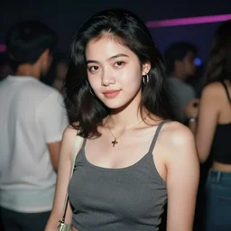 A girl in the Nightclubs in Indonesia, 90's professional color photograph.