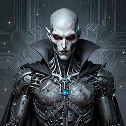 depraved cybernetic vampire trapped in circuitry, intricate detail, miro, royo, whealan,
