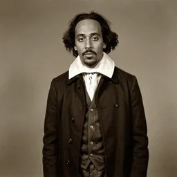 1940s portrait photograph of Tyler The Creator dressed as Shakespeare by Julia Margaret Cameron