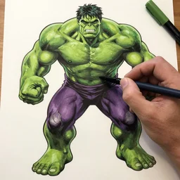 hulk making art near flash