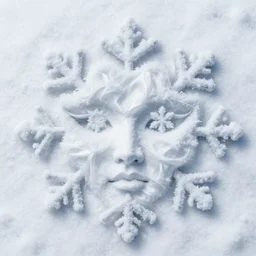 silk snowflakes forming a pretty face