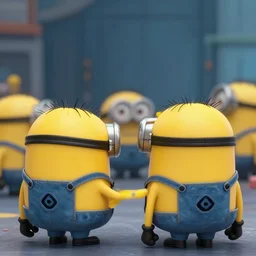 minions in backrooms, real life photo, realistic