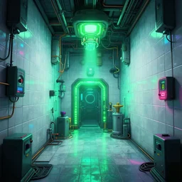 aperture science test chamber, big white tiles lining the walls, portal 2 game, by greg rutkowski, vibrant lush neon lighting, beautiful volumetric - lighting - style atmosphere, futuristic atmosphere, intricate, detailed, photorealistic imagery, artstation