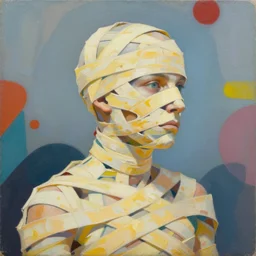greg manchess portrait painting of zarya as the mummy medium shot, asymmetrical, profile picture, organic painting, sunny day, matte painting, bold shapes, hard edges, street art, trending on artstation, by huang guangjian and gil elvgren and sachin teng