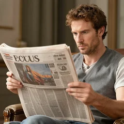 zeus is reading the newspaper.