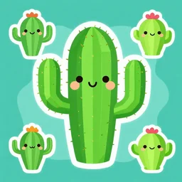 cute cactus clipart vector design, 4 k, high poly, video game asset, illustration, vector clipart print