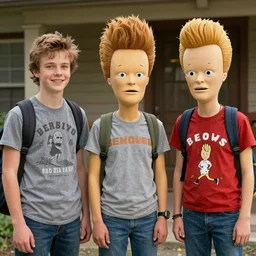 extremely detailed very coherent accurate and highly realistic!!!! movie still of teenage actors portraying beavis and butthead