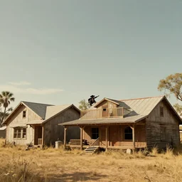 wild wild west with old cowboy buildings, matte painting, concept art, 4 k