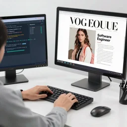 typing, typing, typing, typing, typing, typing, computer programmer, software engineer, vogue women's fashion beauty celebrity magazine, chanel makeup, ilya kuvshinov, john singer sargent, digital art illustration, impressionist oil painting, trending on artstation, intricate