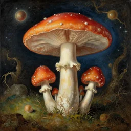 how magic mushrooms can take us to the farthest reaches of inner space, painting by bosch