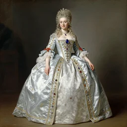a beautiful full body portrait of a young and beautiful empress in a lavish court dress, art by franz xaver winterhalter, highly detailed, elegant, jewlery, romanticism, rococo, neoclassicism, 1 8 1 0 s style painting, oil on canvas, vivid
