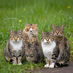 four cats, nature