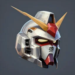 gundam head, v - fin, octane render, soft light, mekka, behance, vector, highly detailed illustration, realistic, spiderman metal design, artstation. com, by greg rutkowski,
