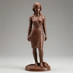 chocolate sculpture of emma watson, fully clothed, studio lighting