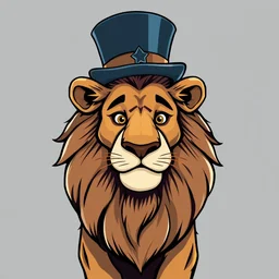 lion with top hat cartoon portrait by yuga labs
